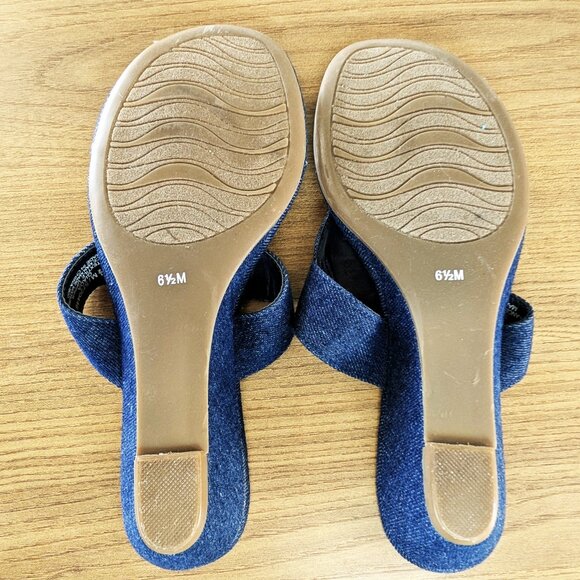 Sonata Denim Sandals with Silver Accent 6.5 - Picture 5 of 7